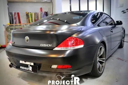 BMW 6시리즈 650i 사틴블랙 전체 랩핑, 실내 카본 자동차 랩핑 시공, 부천 프로젝트알 / 부천 원미구 상동