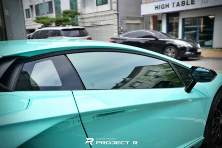 람보르기니 아벤타도르 글라스틴스 선셋 썬팅 재시공, 비닐프로그 티파니 전체 랩핑, 부천 프로젝트알 / 부천 원미구 상동