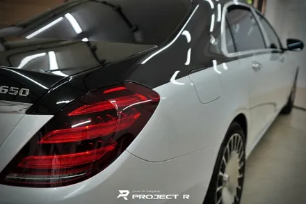 벤츠 S클래스 S650 듀오톤 투톤 랩핑, 비닐프로그 유광 화이트펄 시공, 부천랩핑 프로젝트알 / 부천 원미구 상동