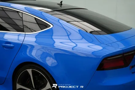 아우디 RS7 전체 랩핑 재시공 3M 유광 인텐스 블루, 부천 자동차랩핑 프로젝트알 / 부천 원미구 상동