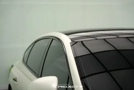 제네시스 G80 전체 랩핑, 3M 사틴 화이트펄 시공, 부천 자동차랩핑 프로젝트알 / 부천 원미구 상동
