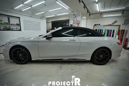 벤츠 S63 AMG 카브리올레 전체 랩핑, 에이버리 그레이 자동차 래핑 by 부천 프로젝트알 / 부천 원미구 상동