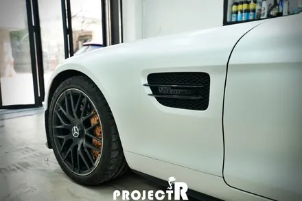 부천 랩핑 프로젝트알, 벤츠 AMG GT 에이버리 사틴 화이트 펄 전체 랩핑 / 부천 원미구 상동