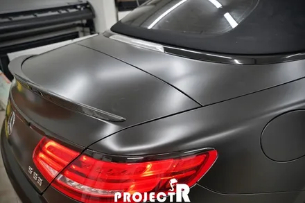 벤츠 S63 AMG 카브리올레 전체 랩핑, 에이버리 사틴블랙 자동차랩핑 / 부천 프로젝트알 / 부천 원미구 상동