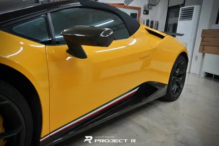 람보르기니 우라칸 전체 랩핑 재시공, 에이버리 다크 옐로우 자동차 랩핑 in 부천 프로젝트알 / 부천 원미구 상동