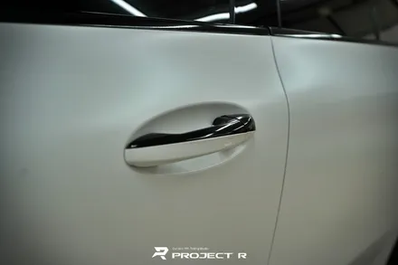 벤츠 AMG GT43 사틴 화이트 전체랩핑, 블랙PPF 루프스킨 시공, 부천 상동 프로젝트R / 부천 원미구 상동