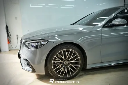 벤츠 S클래스 S400d 에이버리 락그레이 전체랩핑, 3M유광블랙 크롬 죽이기, 부천 프로젝트알 / 부천 원미구 상동