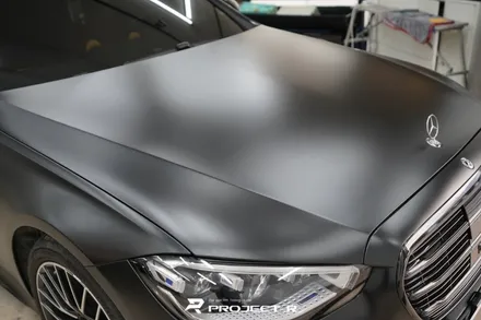 벤츠 S클래스 S500 비닐프로그 매트블랙 전체 랩핑 재시공, 부천 자동차래핑 프로젝트알 / 부천 원미구 상동