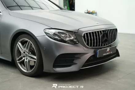 벤츠 E클래스 E450 카브리올레 전체 랩핑, 3M 사틴 다크그레이 시공, 부천 프로젝트알 / 부천 원미구 상동