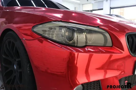 부천랩핑 프로젝트알 BMW f10 520d 레드크롬랩핑 제거 및 재시공 파트1 / 부천 원미구 상동