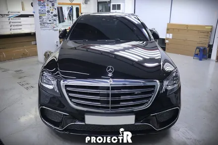 벤츠 S클래스 S65 AMG 전체 랩핑, 에이버리 사틴블랙으로 스타일 바꿔주기 / 부천 원미구 상동