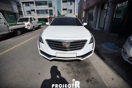 캐딜락 CT6 부분 랩핑, 3M1080 화이트 골드 스파클 앞범퍼+휀다 재시공 by 부천 상동 프로젝트R / 부천 원미구 상동