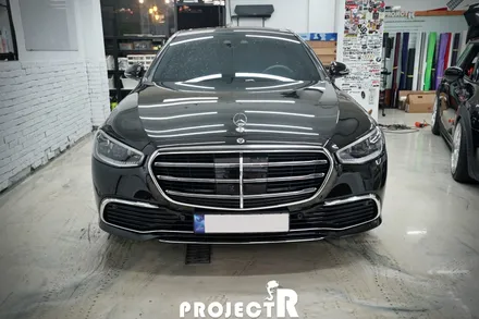 벤츠 S클래스 S350d 전체 랩핑, 에이버리 유광화이트 자동차 래핑 by 프로젝트알 / 부천 원미구 상동