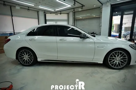 벤츠 C63 AMG 바이퍼 라인 데칼 부분 포인트 랩핑 by 프로젝트R / 부천 원미구 상동