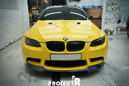 BMW M3 에이버리 사틴 옐로우 사고 부분랩핑, 유광블랙 투톤 스타일 자동차 래핑 by 프로젝트알 / 부천 원미구 상동