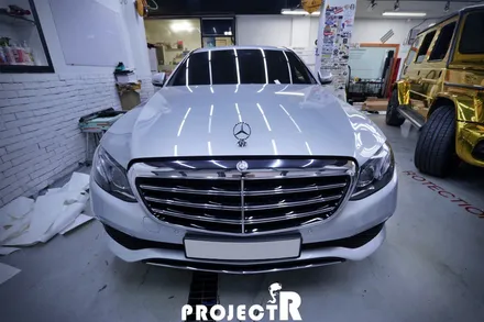 벤츠 E클래스 E220d 전체랩핑, 에이버리 사틴블랙 자동차 래핑 시공기 by 인천 프로젝트알 / 부천 원미구 상동