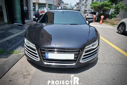 아우디 R8 에이버리 사틴블랙 전체 랩핑, 골드크롬 포인트 래핑 by 부천 자동차랩핑 프로젝트알 / 부천 원미구 상동