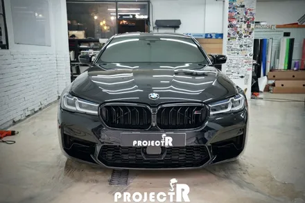 BMW M5 컴페티션 사이드미러, 카본 루프 PPF 보호필름 시공 by 부천 PPF 전문 프로젝트알 / 부천 원미구 상동