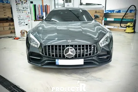 부천 랩핑 프로젝트알, 벤츠 AMG GT 에이버리 사틴 화이트 펄 전체 랩핑 / 부천 원미구 상동