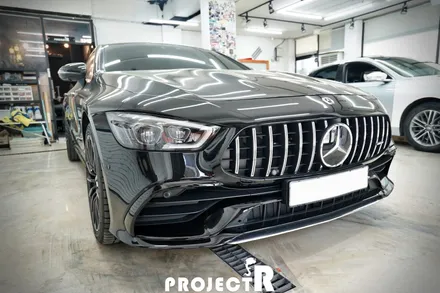 벤츠 GT43 AMG 전체 랩핑, 에이버리 유광 그레이 크레용 랩핑 by 부천 프로젝트알 / 부천 원미구 상동