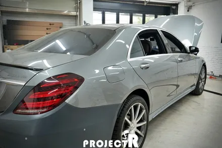 부천 랩핑 전문점, 벤츠 S63 AMG 에이버리 유광 화이트 전체 랩핑 in 프로젝트알 / 부천 원미구 상동