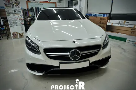 벤츠 S63 AMG 카브리올레 전체 랩핑, 에이버리 사틴블랙 자동차랩핑 / 부천 프로젝트알 / 부천 원미구 상동