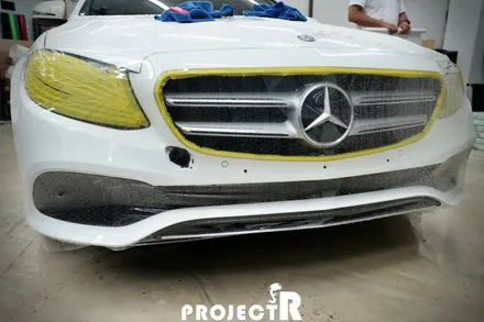 벤츠 E클래스 사고 수리 전면 범퍼 PPF 재시공, 부천 자동차PPF 전문 프로젝트알 / 부천 원미구 상동