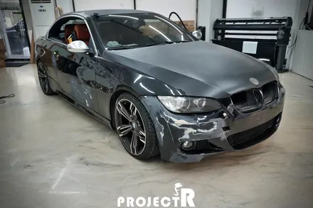 BMW 3시리즈 컨버터블 전체랩핑, 에이버리 사틴 바솔트 메탈릭 시공 in 부천랩핑 프로젝트알 / 부천 원미구 상동