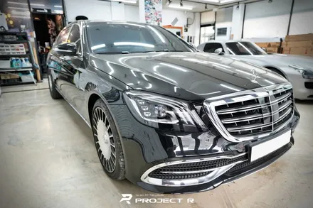 벤츠 S560 마이바흐 투톤 랩핑, 3M 유광 골드 메탈릭 시공, 부천랩핑 프로젝트알 / 부천 원미구 상동