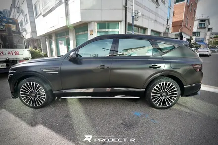 제네시스 GV80 전체 랩핑, 사틴블랙에서 에이버리 유광 화이트로 재시공, 부천랩핑 프로젝트알 / 부천 원미구 상동