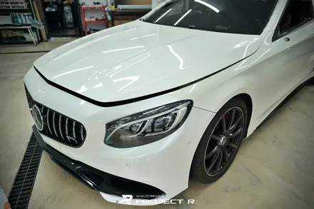 벤츠 S63 AMG 쿠페 에이버리 유광 그레이 전체 랩핑 시공, 부천 자동차랩핑 프로젝트알 / 부천 원미구 상동