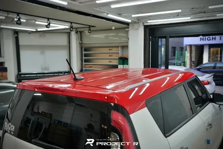 부천랩핑 기아 쏘울 루프스킨 시공, 사이드미러 부분 포인트 랩핑 in 프로젝트알 / 부천 원미구 상동