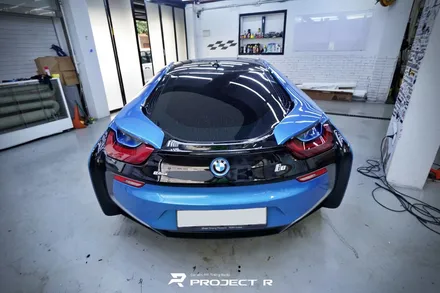BMW i8 에이버리 유광 화이트펄 전체 랩핑, 부천 자동차랩핑 프로젝트알 / 부천 원미구 상동