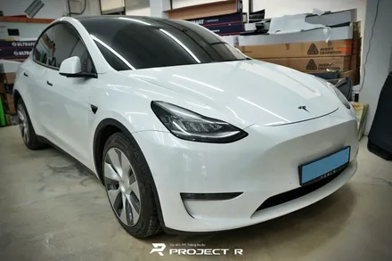 테슬라 모델Y 전체 랩핑 비닐프로그 메탈릭 리퀴드 실버 시공, 부천랩핑 프로젝트알 / 부천 원미구 상동