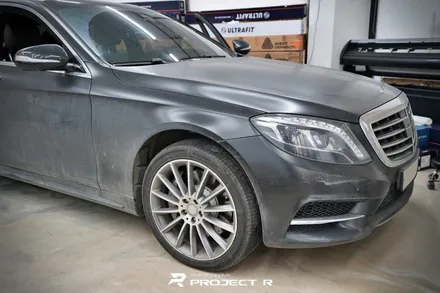 부천 벤츠 S클래스 S350d 전체랩핑, 비닐프로그 유광 화이트펄 재시공, 프로젝트알 / 부천 원미구 상동