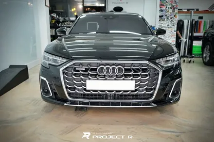 부천랩핑 아우디 A8 크롬 살리기 부분 포인트 랩핑, 프로젝트알 / 부천 원미구 상동