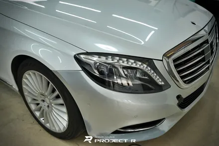 벤츠 S클래스 S400 전체 랩핑 재시공, 비닐프로그 고광택 화이트펄, 부천 자동차래핑 프로젝트R / 부천 원미구 상동