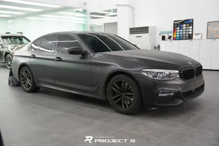 BMW 5시리즈 530i 전체 랩핑 재시공, 비닐프로그 고광택 게인스보로 그레이, 부천 프로젝트알 / 부천 원미구 상동