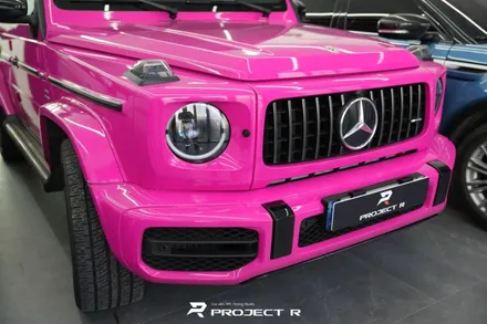 벤츠 지바겐 G63 AMG 부천 고광택 전체 랩핑, 비닐프로그 루즈 핑크 재시공 / 부천 원미구 상동