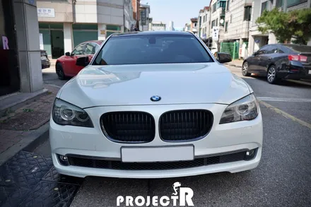 BMW 7시리즈 740Li 유광 화이트펄 전체 랩핑, 실내 유광 카본 자동차 래핑 by 프로젝트알 / 부천 원미구 상동