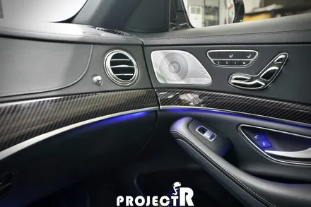 벤츠 S클래스 신형 63AMG 개조 차량 유광 화이트펄 부분 랩핑, 실내 카본 포인트 래핑 by 프로젝트알 / 부천 원미구 상동