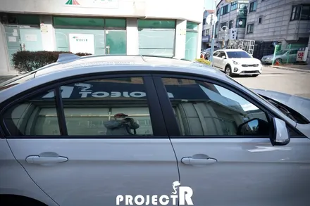 BMW 3시리즈 글라스틴트 선셋 열차단 썬팅(윈도틴팅), 3M2080 매트릭스블랙 실내 포인트 랩핑 by 프로젝트알 / 부천 원미구 상동