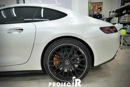부천 랩핑 프로젝트알, 벤츠 AMG GT 에이버리 사틴 화이트 펄 전체 랩핑 / 부천 원미구 상동