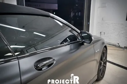 벤츠 S63 AMG 카브리올레 전체 랩핑, 에이버리 사틴블랙 자동차랩핑 / 부천 프로젝트알 / 부천 원미구 상동