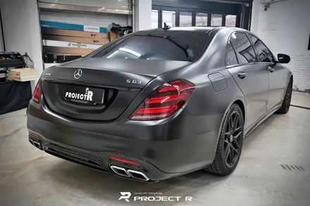 벤츠 S63 AMG 에이버리 사틴블랙 전체 랩핑, 크롬 죽이기 in 부천 상동 프로젝트알 / 부천 원미구 상동