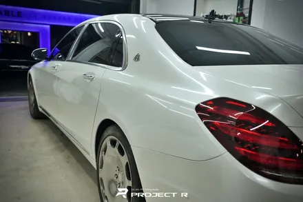 벤츠 S클래스 마이바흐 전체 랩핑, S650 에이버리 유광 화이트펄 자동차 랩핑 시공 in 프로젝트알 / 부천 원미구 상동