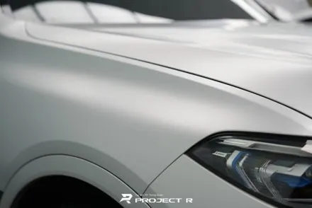 부천 랩핑, BMW X7 사고수리 후 부분 랩핑 재시공, 에이버리 사틴 실버메탈릭 / 부천 원미구 상동