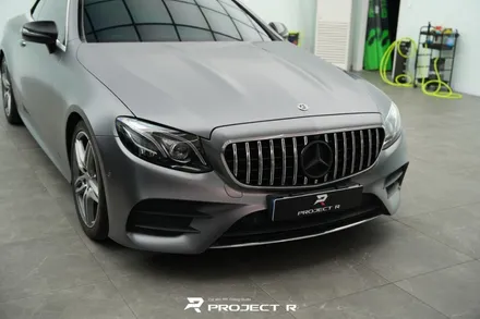 벤츠 E클래스 E450 카브리올레 전체 랩핑, 3M 사틴 다크그레이 시공, 부천 프로젝트알 / 부천 원미구 상동