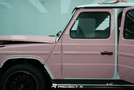 벤츠 지바겐 G63 AMG 부천 고광택 전체 랩핑, 비닐프로그 루즈 핑크 재시공 / 부천 원미구 상동