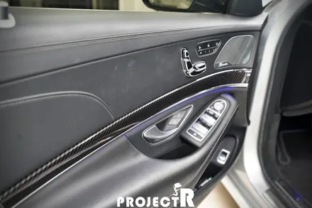 벤츠 S클래스 신형 63AMG 개조 차량 유광 화이트펄 부분 랩핑, 실내 카본 포인트 래핑 by 프로젝트알 / 부천 원미구 상동